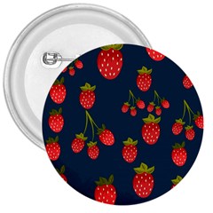 Strawberry Texture, Blue Background With Strawberries 3  Buttons