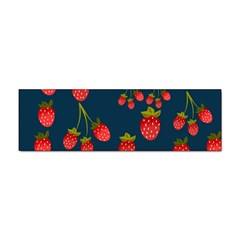 Strawberry Texture, Blue Background With Strawberries Sticker Bumper (10 Pack) by kyorashop23