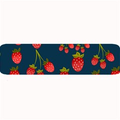 Strawberry Texture, Blue Background With Strawberries Large Bar Mat