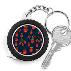 Strawberry Texture, Blue Background With Strawberries Measuring Tape by kyorashop23