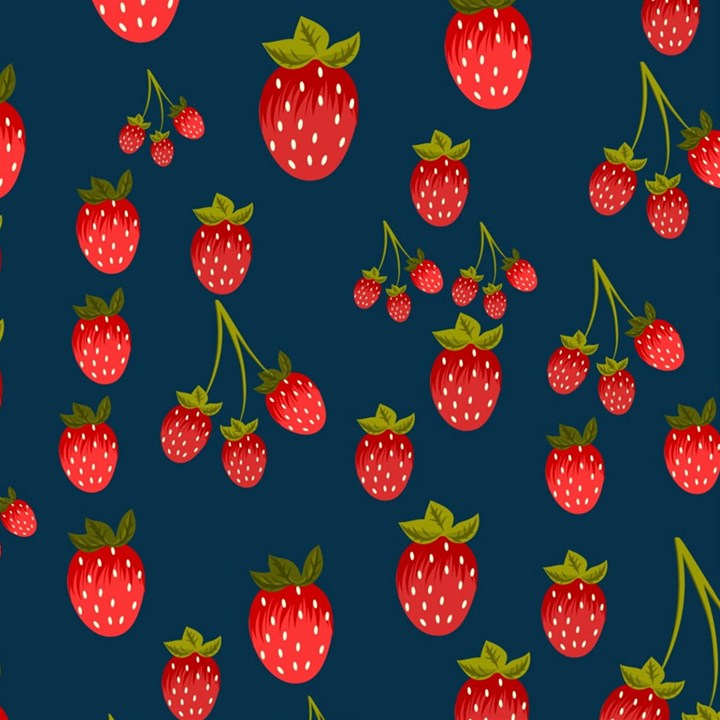 Strawberry Texture, Blue Background With Strawberries Play Mat (Rectangle)