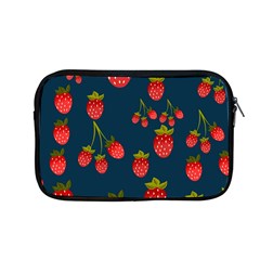 Strawberry Texture, Blue Background With Strawberries Apple Macbook Pro 13  Zipper Case