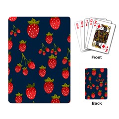 Strawberry Texture, Blue Background With Strawberries Playing Cards Single Design (rectangle)