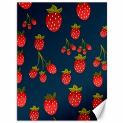 Strawberry Texture, Blue Background With Strawberries Canvas 36  X 48 