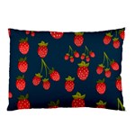 Strawberry Texture, Blue Background With Strawberries Pillow Case 26.62 x18.9  Pillow Case