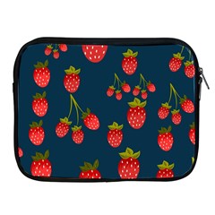 Strawberry Texture, Blue Background With Strawberries Apple Ipad 2/3/4 Zipper Cases