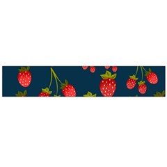 Strawberry Texture, Blue Background With Strawberries Large Premium Plush Fleece Scarf 