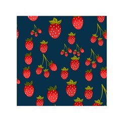 Strawberry Texture, Blue Background With Strawberries Square Satin Scarf (30  X 30 )