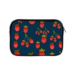 Strawberry Texture, Blue Background With Strawberries Apple MacBook Pro 15  Zipper Case Front