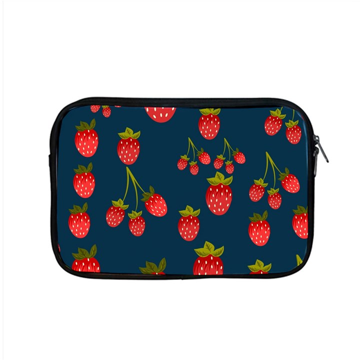 Strawberry Texture, Blue Background With Strawberries Apple MacBook Pro 15  Zipper Case