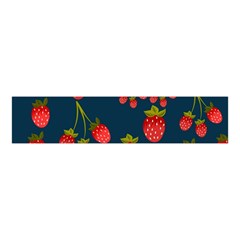 Strawberry Texture, Blue Background With Strawberries Velvet Scrunchie