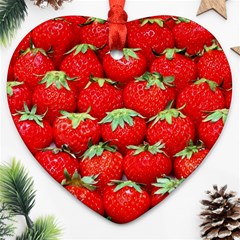 Strawberry Texture, Macro, Ripe Strawberry Ornament (heart)