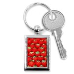 Strawberry Texture, Macro, Ripe Strawberry Key Chain (Rectangle) Front