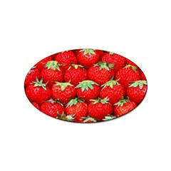 Strawberry Texture, Macro, Ripe Strawberry Sticker (oval)