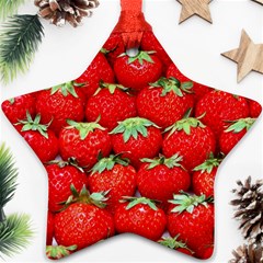 Strawberry Texture, Macro, Ripe Strawberry Star Ornament (two Sides)