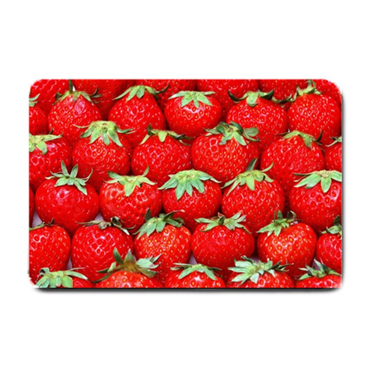 Strawberry Texture, Macro, Ripe Strawberry Small Doormat