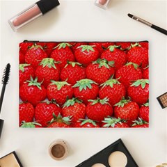 Strawberry Texture, Macro, Ripe Strawberry Cosmetic Bag (large)