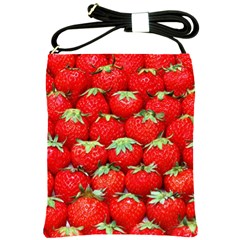 Strawberry Texture, Macro, Ripe Strawberry Shoulder Sling Bag