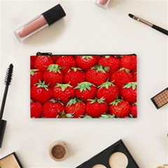 Strawberry Texture, Macro, Ripe Strawberry Cosmetic Bag (small)