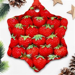 Strawberry Texture, Macro, Ripe Strawberry Snowflake Ornament (two Sides)