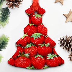 Strawberry Texture, Macro, Ripe Strawberry Christmas Tree Ornament (two Sides)