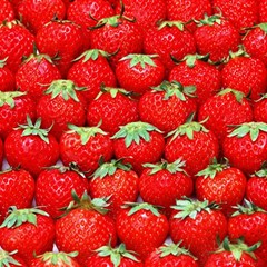 Strawberry Texture, Macro, Ripe Strawberry Play Mat (square) by kyorashop23