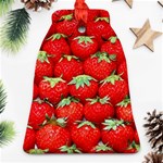 Strawberry Texture, Macro, Ripe Strawberry Bell Ornament (Two Sides) Front