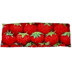 Strawberry Texture, Macro, Ripe Strawberry One Side Body Pillow Cases