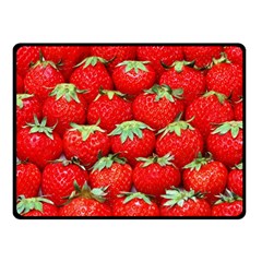 Strawberry Texture, Macro, Ripe Strawberry Two Sides Fleece Blanket (small)