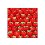 Strawberry Texture, Macro, Ripe Strawberry Satin Bandana Scarf 22  x 22  Front