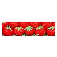 Strawberry Texture, Macro, Ripe Strawberry Oblong Satin Scarf (16  X 60 )