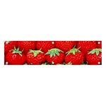 Strawberry Texture, Macro, Ripe Strawberry Banner and Sign 4  x 1  Front