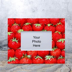 Strawberry Texture, Macro, Ripe Strawberry White Tabletop Photo Frame 4 x6  by kyorashop23