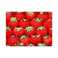 Strawberry Texture, Macro, Ripe Strawberry Premium Plush Fleece Blanket (mini) by kyorashop23