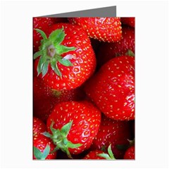 Strawberry, Berries, Fresh, Red Greeting Cards (pkg Of 8)