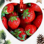 Strawberry, Berries, Fresh, Red Heart Ornament (Two Sides) Back