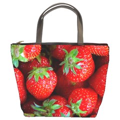 Strawberry, Berries, Fresh, Red Bucket Bag by kyorashop23