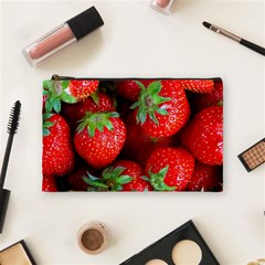 Strawberry, Berries, Fresh, Red Cosmetic Bag (medium)