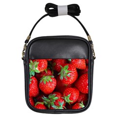 Strawberry, Berries, Fresh, Red Girls Sling Bag