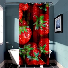 Strawberry, Berries, Fresh, Red Shower Curtain 36  X 72  (stall)  by kyorashop23