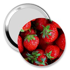 Strawberry, Berries, Fresh, Red 3  Handbag Mirrors by kyorashop23