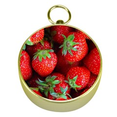 Strawberry, Berries, Fresh, Red Gold Compasses