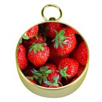 Strawberry, Berries, Fresh, Red Gold Compasses Front