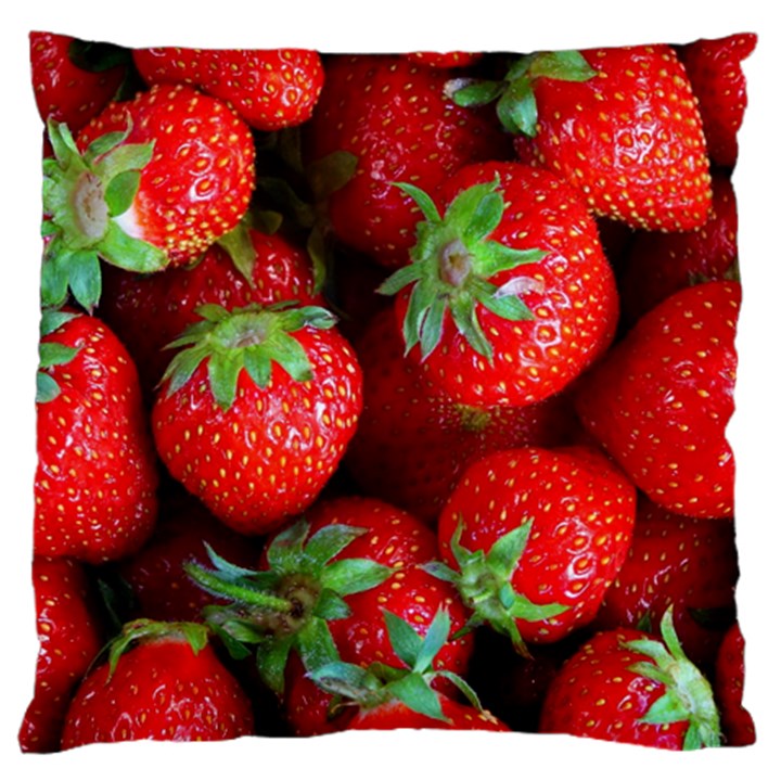 Strawberry, Berries, Fresh, Red Large Premium Plush Fleece Cushion Case (One Side)