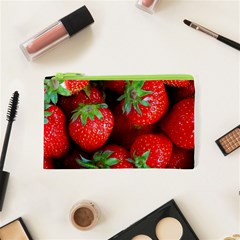 Strawberry, Berries, Fresh, Red Cosmetic Bag (xs)