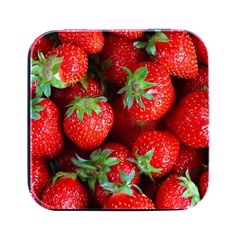 Strawberry, Berries, Fresh, Red Square Metal Box (black) by kyorashop23