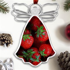 Strawberry, Berries, Fresh, Red Metal Loving Angel Silver 