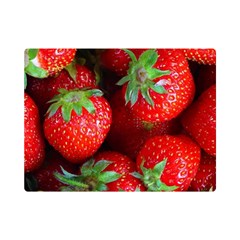 Strawberry, Berries, Fresh, Red Premium Plush Fleece Blanket (mini)