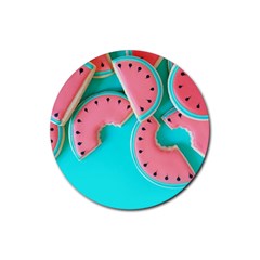 Watermelon, Fruit Rubber Coaster (round)