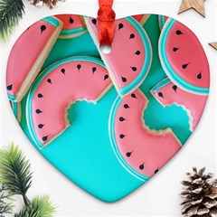 Watermelon, Fruit Heart Ornament (two Sides)